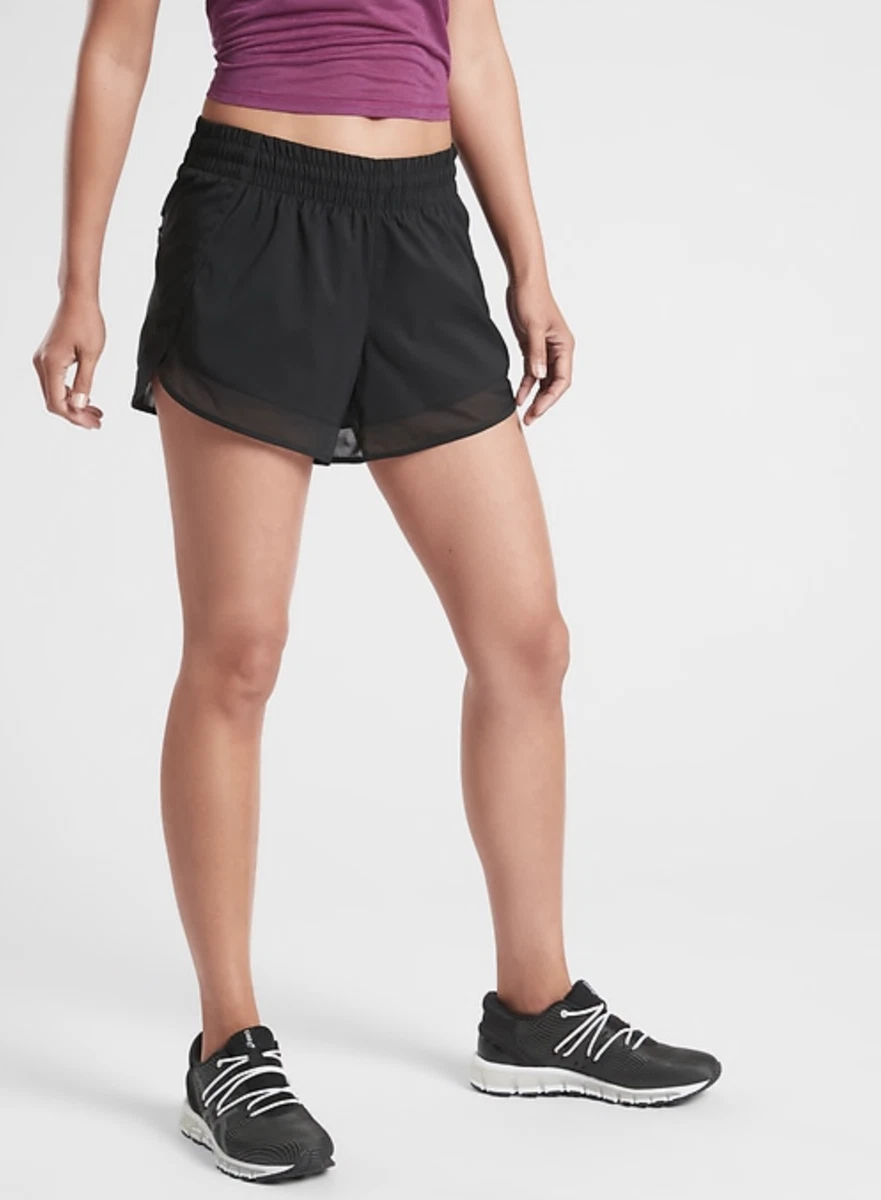 NWT Athleta Mesh Racer Run Short 4, Black SIZE XXS #291749 T0624