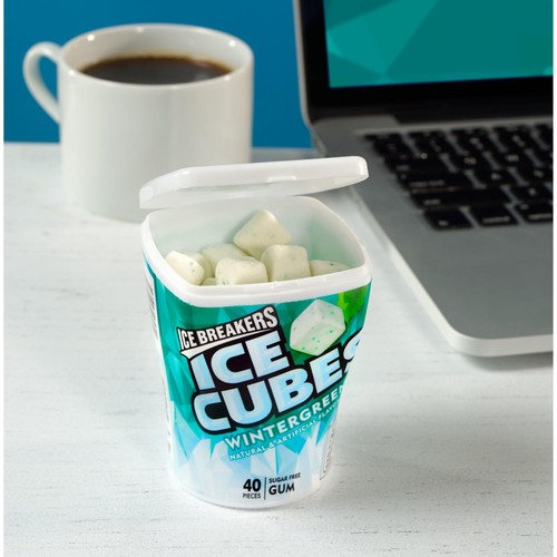 ICE BREAKERS Ice Cubes Wintergreen Sugar Free Chewing Gum Bottles, 3.24 oz (6 - Picture 4 of 5