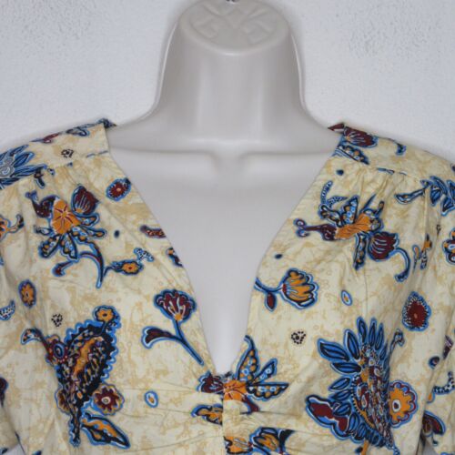 A.L.C. Women's Rylan Short Puff Sleeve Zipper Back Crop Top Apricot Floral 2 B58 - Picture 2 of 21