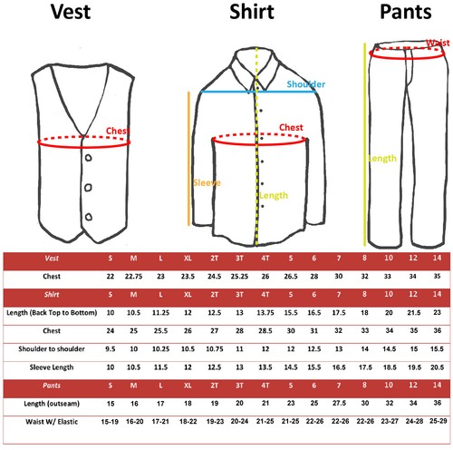 4pc Boys Teen Infant Toddler Wedding Formal Black Pants & tie + Color Vest S-20 - Picture 2 of 17