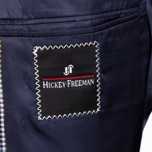 Blazer de pata de gallo a cuadros Hickey Freeman para hombre 40R abrigo deportivo traje chaqueta - Imagen 9 de 10