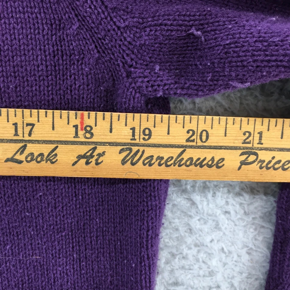 Suéter Suéter Jeanne Pierre para Mujer L Púrpura Algodón Sólido Cuello Tortuga Tejido Costilla Foto 4 de 4