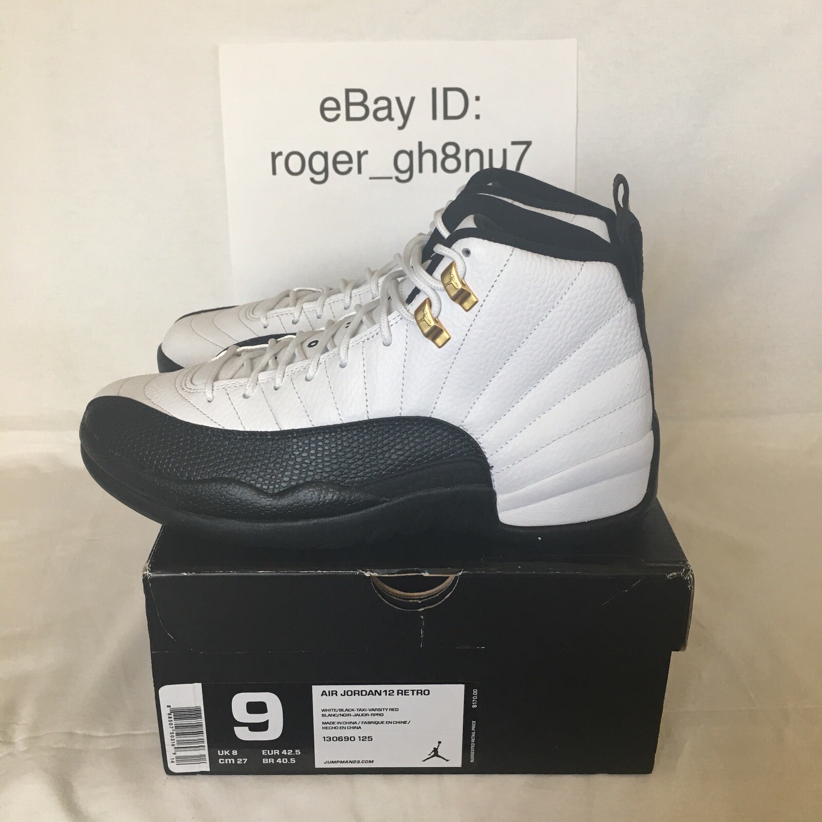 Men’s Air Jordan Retro 12 Size 9 “Taxi” Flu Game Playoffs Master French bluee Men’s Air Jordan Retro 12 Size 9 “Taxi” Flu Game Playoffs Master French bluee