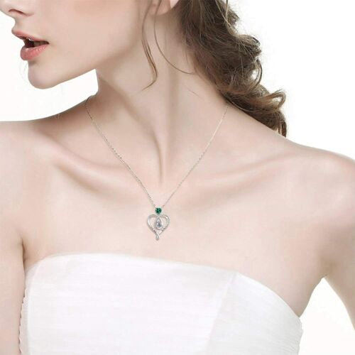 Mothers Day Gift for Mom I Love You Necklace 100 Languages Emerald Birthstone - Picture 5 of 10