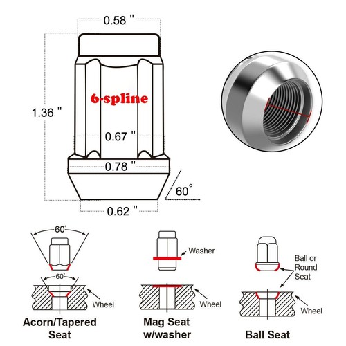 20PC+KEY 12X1.25 FOR NISSAN INFINITI CHROME SPLINE 1.38" TUNER RACING LUG NUTS - Bild 2 von 6