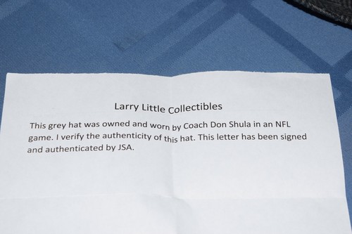 Miami Dolphins Don Shula Personal Owned Fedora Hat LOA Signed Larry Little w JSA - Picture 7 of 9