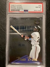 1996 Classic Barry Bonds PSA 8 NM-MT LOW POP CLEAR ASSETS ACETATE card 52 Giants