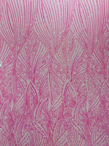 Flossen - Design Pailletten bestickt 4 Wege Stretch Netz Stoff Meterware - Bild 2 von 5