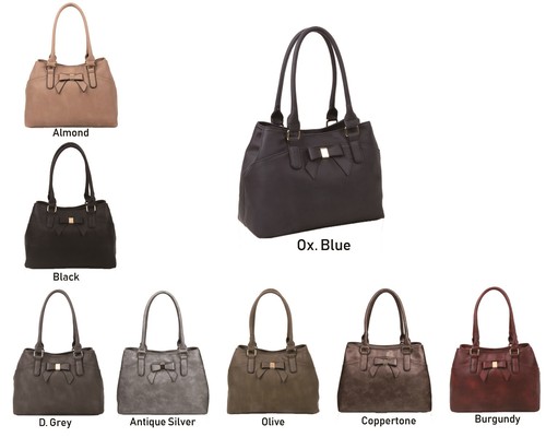 New UK Women's Ladies Ribbon Detail Shoulder Bag Hand Bag With Two Compartments - Picture 7 of 42