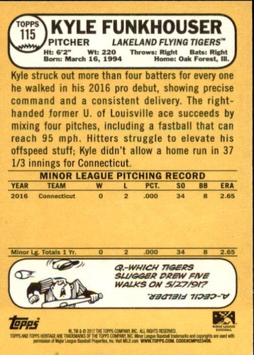 2017 Topps Heritage Minors Baseball -  Pick Your Card - Picture 225 of 391