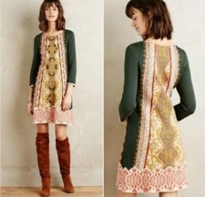 Knitted & Knotted Beaded Lanka Sweater Wool Cashmere Blend Dress Size Medium