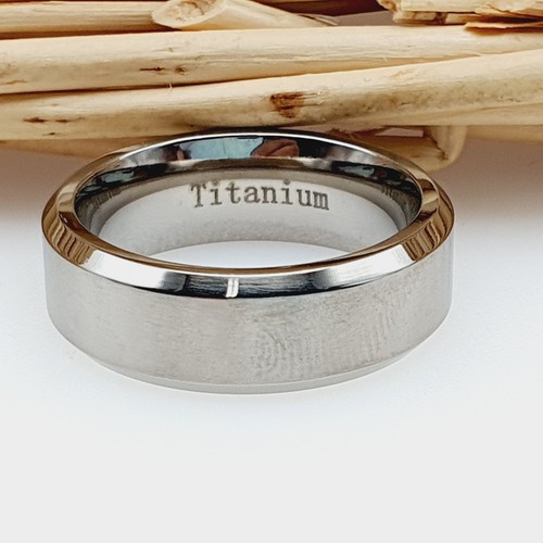 Woman Titanium Band Silver Titanium Ring Titanium Promise Band Mens Wedding Ring - Picture 6 of 7