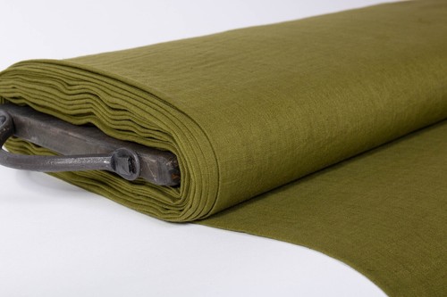 Moss Green Linen Fabric by the Yard – Linen for Sewing, Clothing, Crafts & Décor - Picture 6 of 11