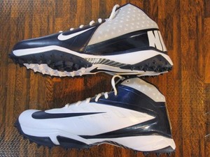Nike-Air-Vapor-Pro-3-4-Destroyer-Football-Turf-Shoe-Cleats-15-White-Navy-Nubby