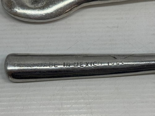 Vintage Lot Of 2 Salad Serving Silver Spoon & Fork / Made in Mexico 1995 - Picture 5 of 5