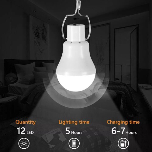 Solarleuchte Solar LED Lampe Glühbirne Campinglampe Außen Garten Beleuchtung - Bild 7 von 14