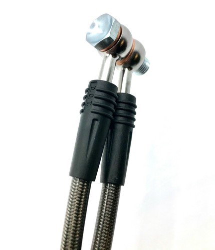 ASR Braided Front Brake Lines Smoke Extended Honda TRX250X 87-92 TRX300EX 93-08 - Picture 2 of 2