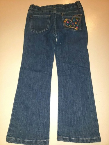 J, KHAKI girls size 5 BLUE denim jeans PANTS super condition SCHOOL adjustable @ - Picture 2 of 2