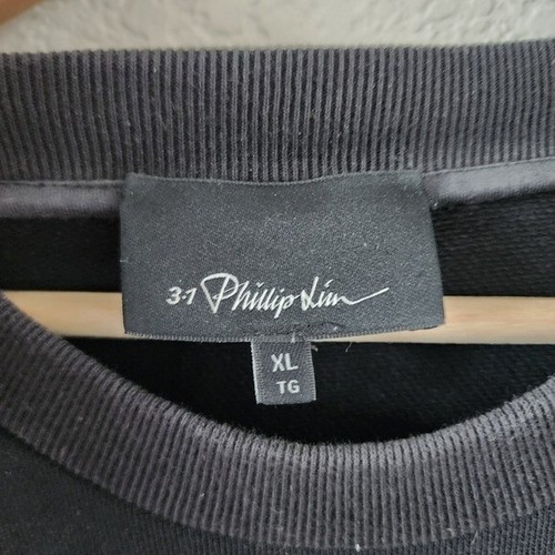 3.1 Phillip Lim Moon Mountain Go Higher Black Graphic Terry Crewneck Sweatshirt - Bild 10 von 10