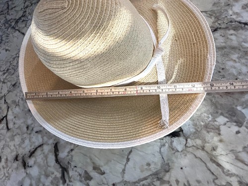 Panama Jack Womens Straw Sun Hat Wide Brim White Tie One Size - Picture 10 of 13