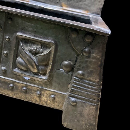 Antique 1910s Brainard & Wilson Art Nouveau Metal Jewelry Casket Cigar Box READ - Picture 3 of 12