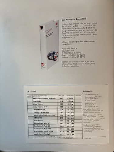 PRESSEMAPPE AUDI - DIE DEUTSCHE TOURENWAGENMEISTERSCHAFT 1990 MIT H.J.STUCK - Picture 7 of 9