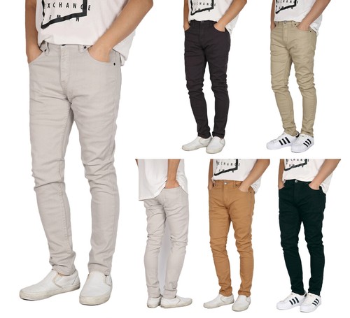 Men's Stretch Super Skinny Fit Colored Denim Jeans Size 26-42 DL1001 - 第 1/13 張圖片