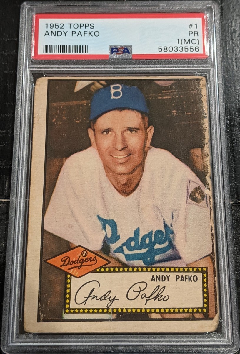 1952 Topps Andy Pafko PSA 1 PR (mc) *CARD #1 * Red Back Brooklyn