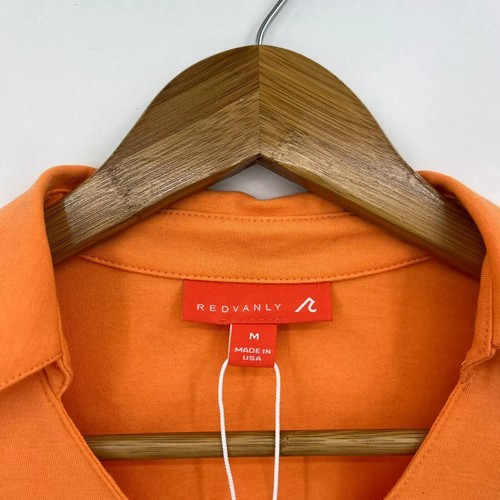 Redvanly Polo Shirt Women's Size M Orange Solid Short Sleeve Collared Golf New - Picture 4 of 12