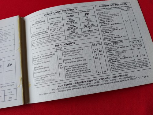 ALFA ROMEO modelli 33 LIBRETTO USO E MANUTENZIONE - Foto 2 di 4