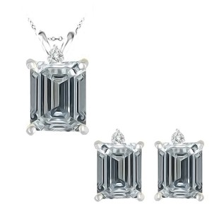 0-06-TCW-Diamond-Octogon-Gem-Stone-Set-Pendant-Earring-14K-White-Yellow-Gold