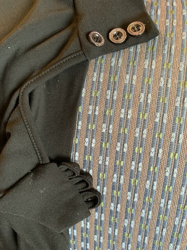 Top natalizio vintage Gianni Versace nero. Ornamento Veleveteen Made In Italy taglia 24/38 - Foto 10 di 14
