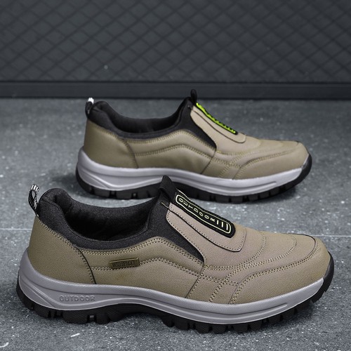 Mens Slip On Sneakers Outdoor Men Wide Width Comfort Walking Shoes Hiking Shoes - Picture 1 of 15