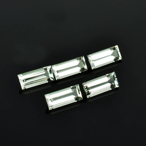 100 Stück Natürliches Grün Amethyst 6x3mm Baguette Form Facettiert Schliff Lose - Bild 5 von 6