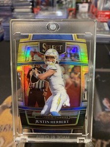2021 Justin Herbert Select Concourse Black and Gold Die Cut No. 19 Chargers