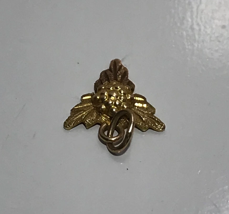 Colgante Landstrom's Black Hills Oro 925 10K Oro Hoja de Uva Dije Foto 4 de 4