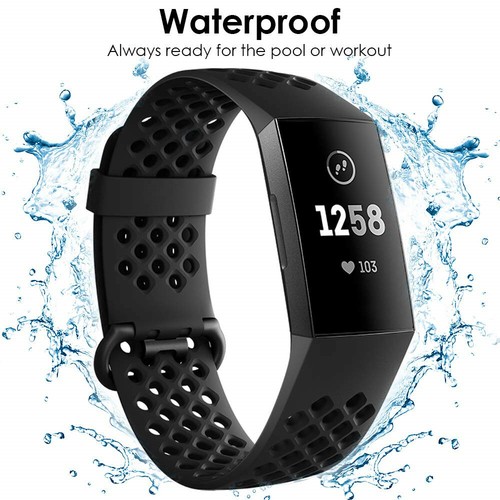 Per Fitbit Charge 4 3 Cinturino Sportivo Traspirante Cinturino Orologio Silicone Braccialetto Polso - Foto 2 di 21