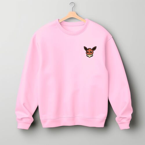 Chibi Eevee Embroidered Sweatshirt | UK Embroidered | Unisex | Oversized Fit - Picture 1 of 3