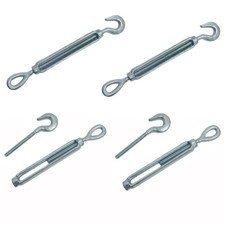 5/16" x 4-1/2" Turnbuckle HOOK EYE Pulley Galvanized Drop Forge 700Lb Cap. 4 Pcs