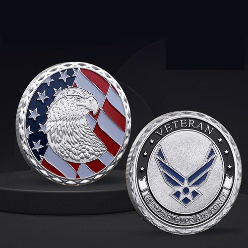 Army Military US Air Force Veteran Silver Plated USAF Collectible Challenge Coin - Picture 6 of 7