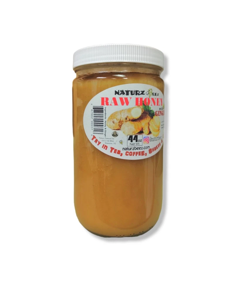 GINGER 44oz and CINNAMON 44oz RAW HONEY 2 PACK in Glass Total 88oz - Image 4 of 4
