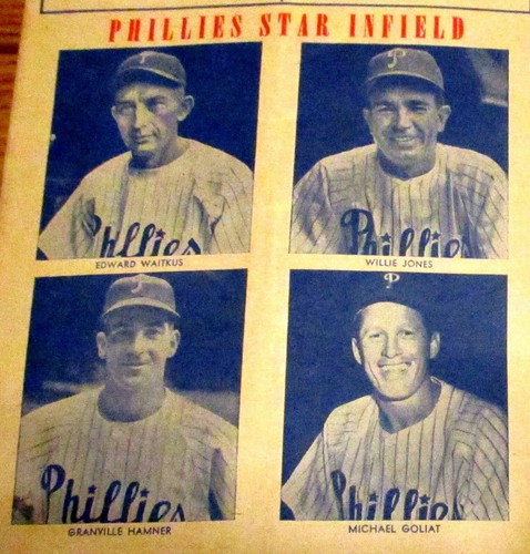 1950 Philadelphia Phillies vs. Brooklyn Dodgers Scorecard Un-Scored + Tix Stub - Picture 10 of 11