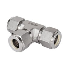 FITOK 316 Stainless Steel 3/16 in Tube OD Tube Fitting Union Tee, SS-TTT-FL3