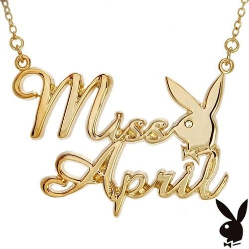 Playboy Necklace Bunny Pendant Gold Plated Playmate of the MISS MONTH Birthstone - Picture 49 of 108