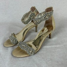 Antonio Melani Women Rhinestone Embellished Heels Size 7M Wedding Prom Gold Hoco