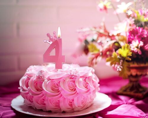 3.15 Inch Pink 3D Birthday Candle Number 4 - Picture 2 of 2