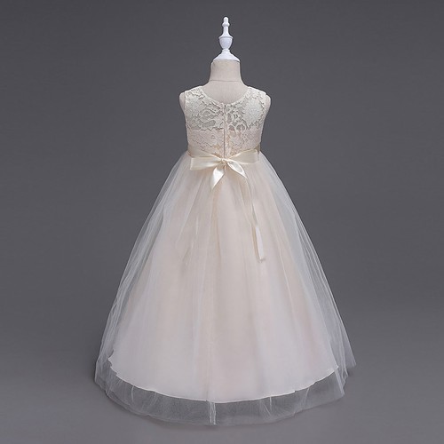 kids Girl Baby Princess Lace Dress Flower Party Pageant Prom Bridesmaid Wedding - Picture 12 of 19