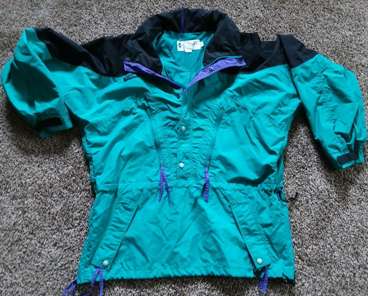 Vintage 90's Men's Columbia Half Zip Windbreaker Hooded Pull Vintage 90's Men's Columbia Half Zip Windbreaker Hooded Pull