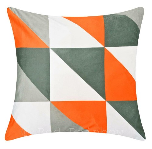 Collection of 4 Grey Geometric Design 18" Cushion Covers ® Red Rainbow - Picture 8 of 22