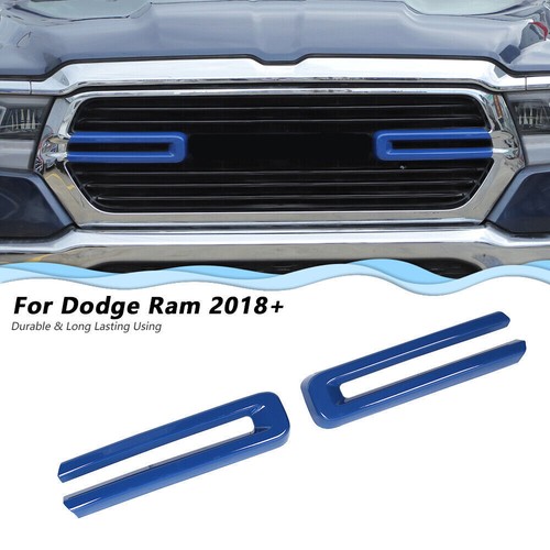 Front Center Grille Grill Insert Strip Trim Bezels For Dodge Ram 1500 2019+ Blue - Picture 4 of 11